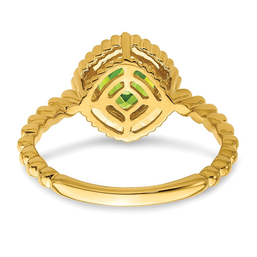 Cushion Peridot Bezel Ring - WBC
