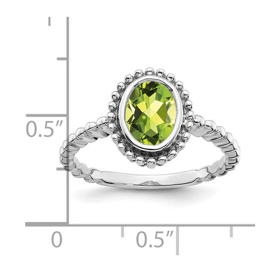 Oval Peridot Bezel Ring - WBC