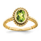 Oval Peridot Bezel Ring - WBC