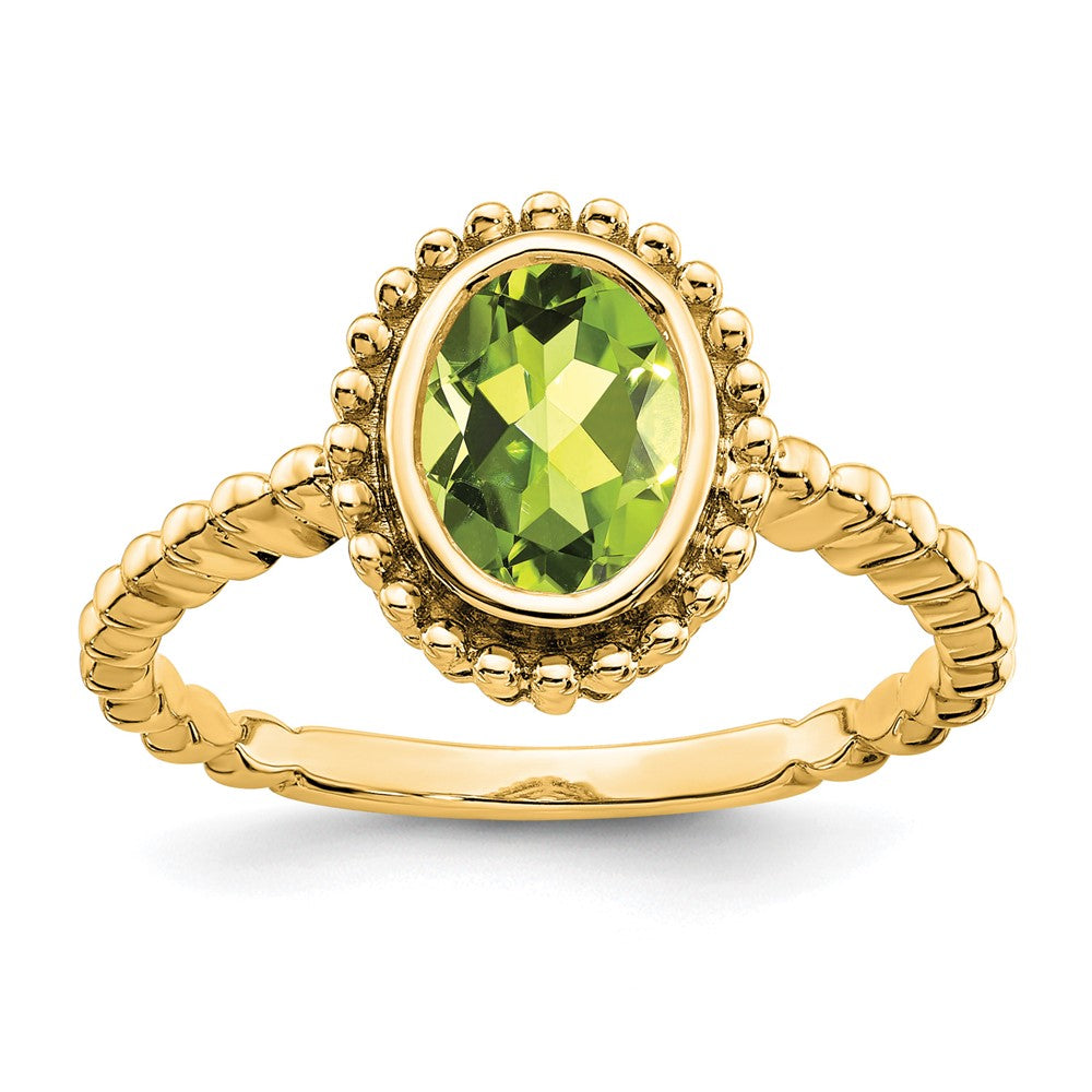 Oval Peridot Bezel Ring - WBC