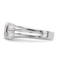 IB Goodman Emerald-cut Lab-Created Ruby and 1/10 carat Diamond Mens Ring - WBC