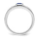 IB Goodman Emerald-cut Lab-Created Sapphire and 1/10 carat Diamond Mens Ring - WBC