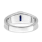 IB Goodman Emerald-cut Lab-Created Sapphire and 1/10 carat Diamond Mens Ring - WBC