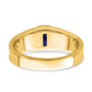 IB Goodman Emerald-cut Lab-Created Sapphire and 1/10 carat Diamond Mens Ring - WBC