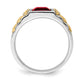 IB Goodman Two-tone Square Lab-Created Sapphire and 1/20 carat Diamond Mens Ring - WBC