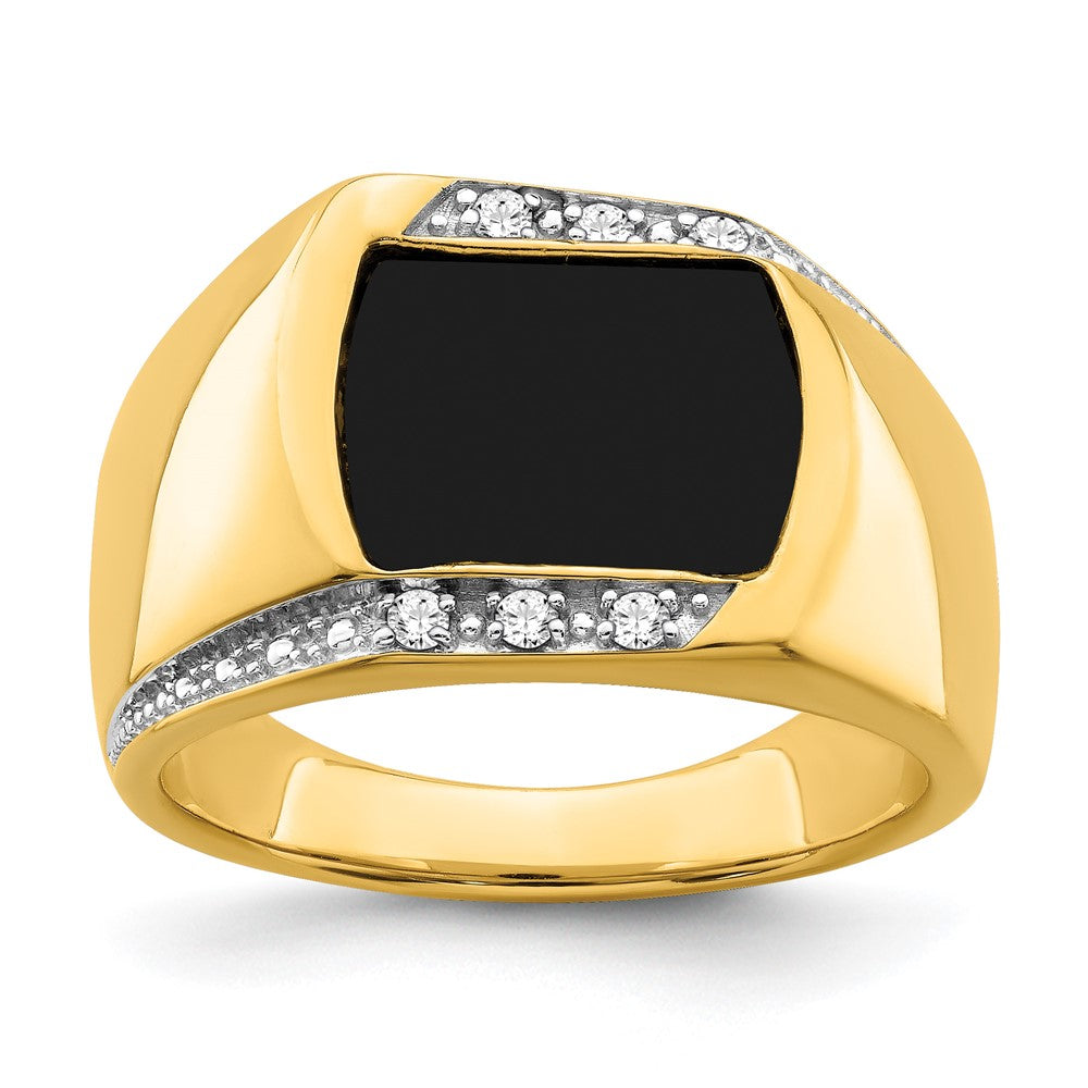 Onyx and Diamond Mens Ring - WBC