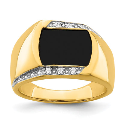 Onyx and Diamond Mens Ring - WBC