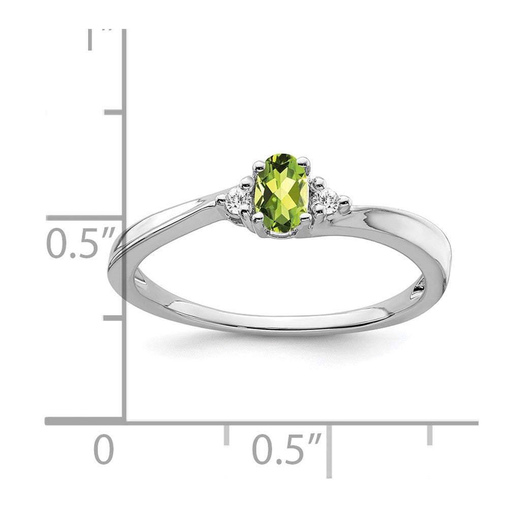5x3 Oval August/Peridot and Diamond Ring - WBC