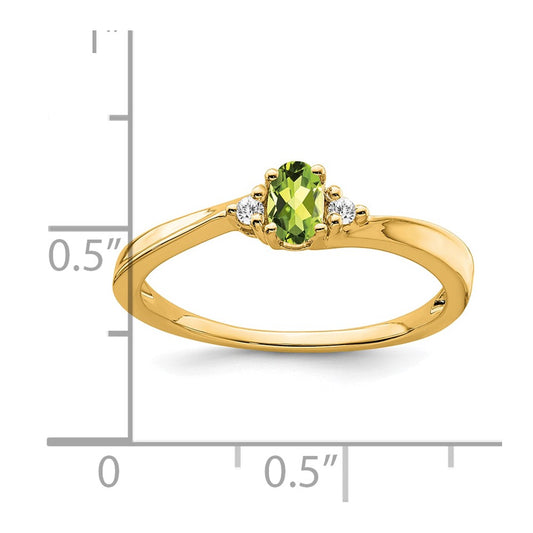 5x3 Oval August/Peridot and Diamond Ring - WBC