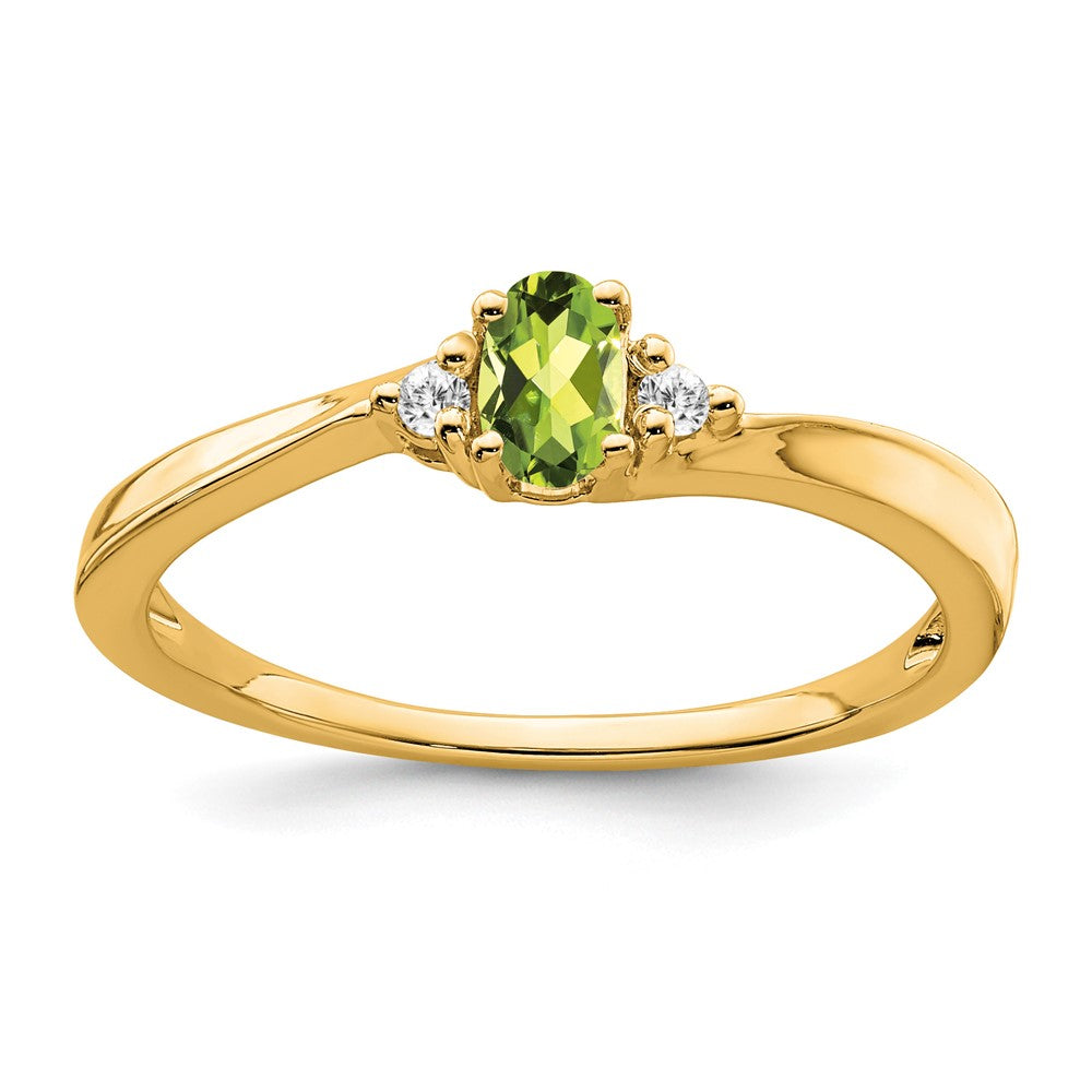 5x3 Oval August/Peridot and Diamond Ring - WBC