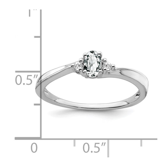 5x3 Oval April/ Topaz and Diamond Ring - WBC