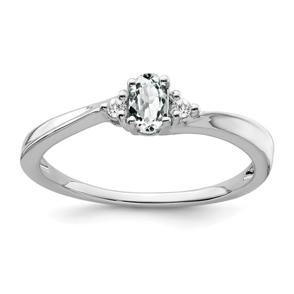 5x3 Oval April/ Topaz and Diamond Ring - WBC