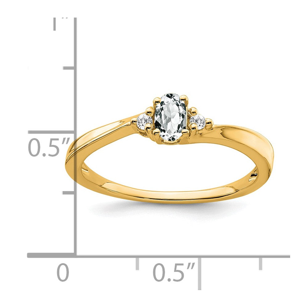 5x3 Oval April/ Topaz and Diamond Ring - WBC