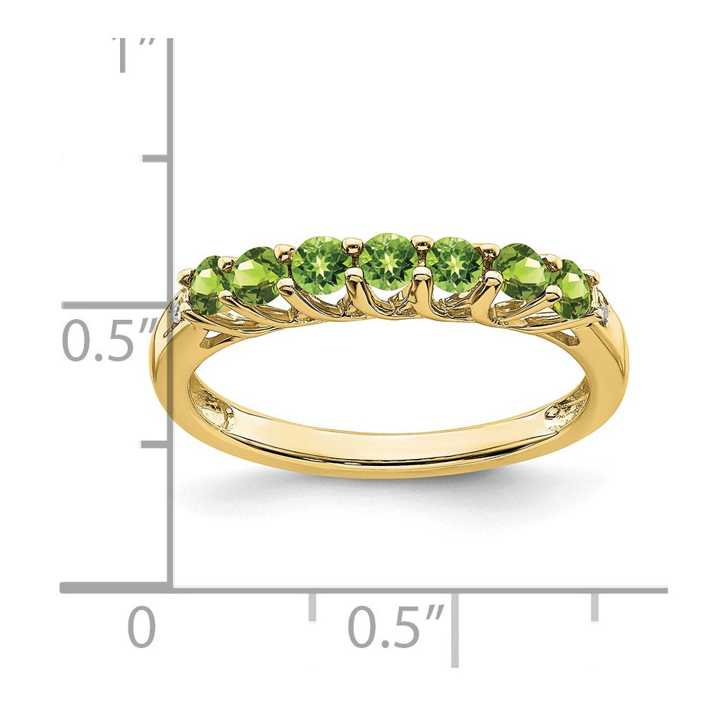 August/ Peridot and Diamond 7-stone Ring - WBC