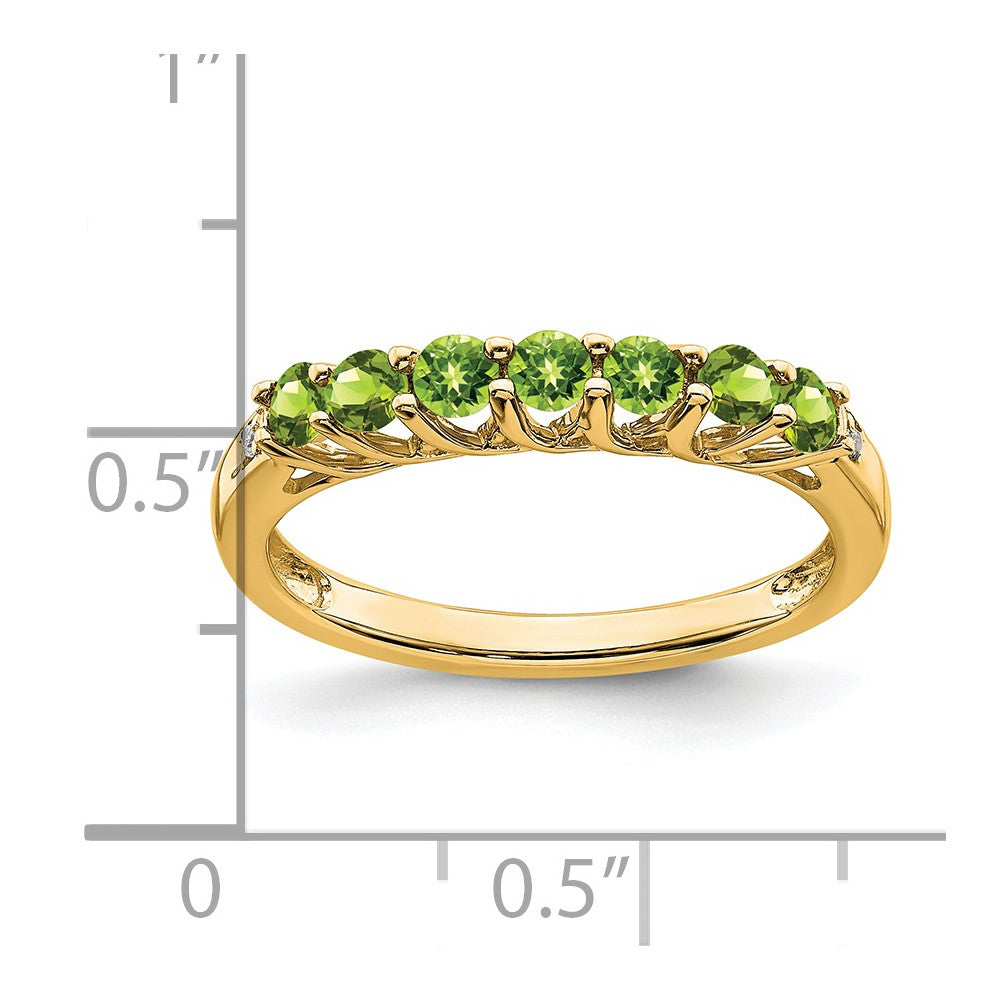 Peridot and Diamond 7-stone Ring - WBC