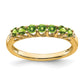 Peridot and Diamond 7-stone Ring - WBC