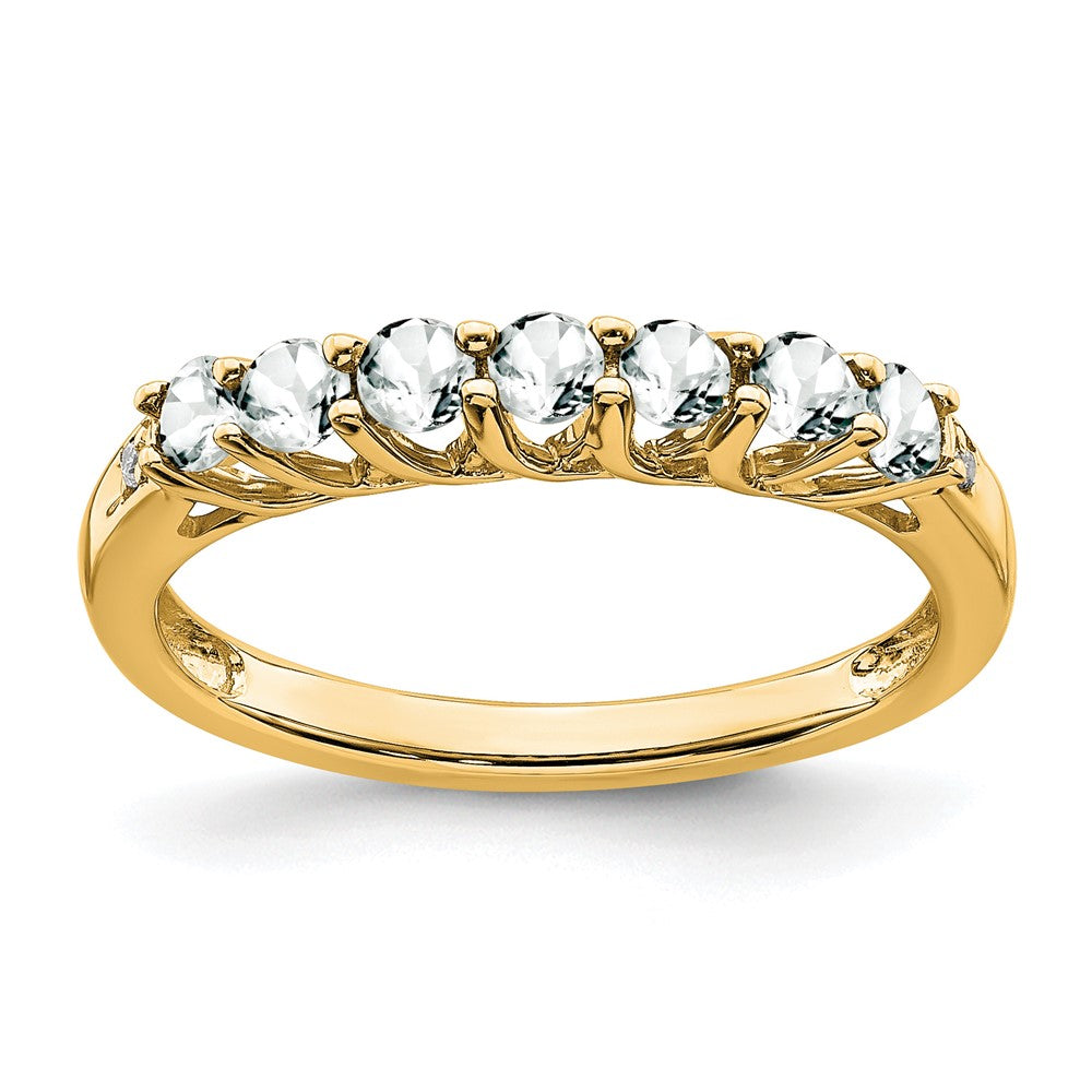 April/ Topaz and Diamond 7-stone Ring - WBC