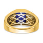 IB Goodman Emerald-cut Lab-Created Sapphire and 1/10 carat Diamond Mens Ring - WBC