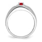 IB Goodman Polished and Satin Oval Ruby and Diamond Mens Ring - WBC