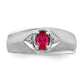 IB Goodman Polished and Satin Oval Ruby and Diamond Mens Ring - WBC