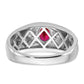 IB Goodman Polished and Satin Oval Ruby and Diamond Mens Ring - WBC