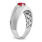 IB Goodman Polished and Satin Oval Ruby and Diamond Mens Ring - WBC