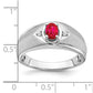 IB Goodman Polished and Satin Oval Ruby and Diamond Mens Ring - WBC