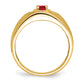 IB Goodman Polished and Satin Oval Ruby and Diamond Mens Ring - WBC
