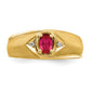 IB Goodman Polished and Satin Oval Ruby and Diamond Mens Ring - WBC