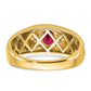 IB Goodman Polished and Satin Oval Ruby and Diamond Mens Ring - WBC
