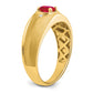 IB Goodman Polished and Satin Oval Ruby and Diamond Mens Ring - WBC
