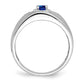 IB Goodman Polished and Satin Oval Sapphire and Diamond Mens Ring - WBC