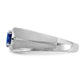IB Goodman Polished and Satin Oval Sapphire and Diamond Mens Ring - WBC