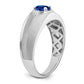 IB Goodman Polished and Satin Oval Sapphire and Diamond Mens Ring - WBC