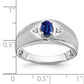 IB Goodman Polished and Satin Oval Sapphire and Diamond Mens Ring - WBC