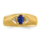 IB Goodman Polished and Satin Oval Sapphire and Diamond Mens Ring - WBC