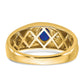 IB Goodman Polished and Satin Oval Sapphire and Diamond Mens Ring - WBC
