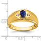 IB Goodman Polished and Satin Oval Sapphire and Diamond Mens Ring - WBC