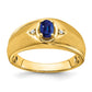 IB Goodman Polished and Satin Oval Sapphire and Diamond Mens Ring - WBC