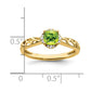 Polished Cushion Peridot and 1/20 carat Diamond Ring - WBC