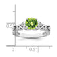 Polished Round Peridot and 1/20 carat Diamond Heart Shank Ring - WBC