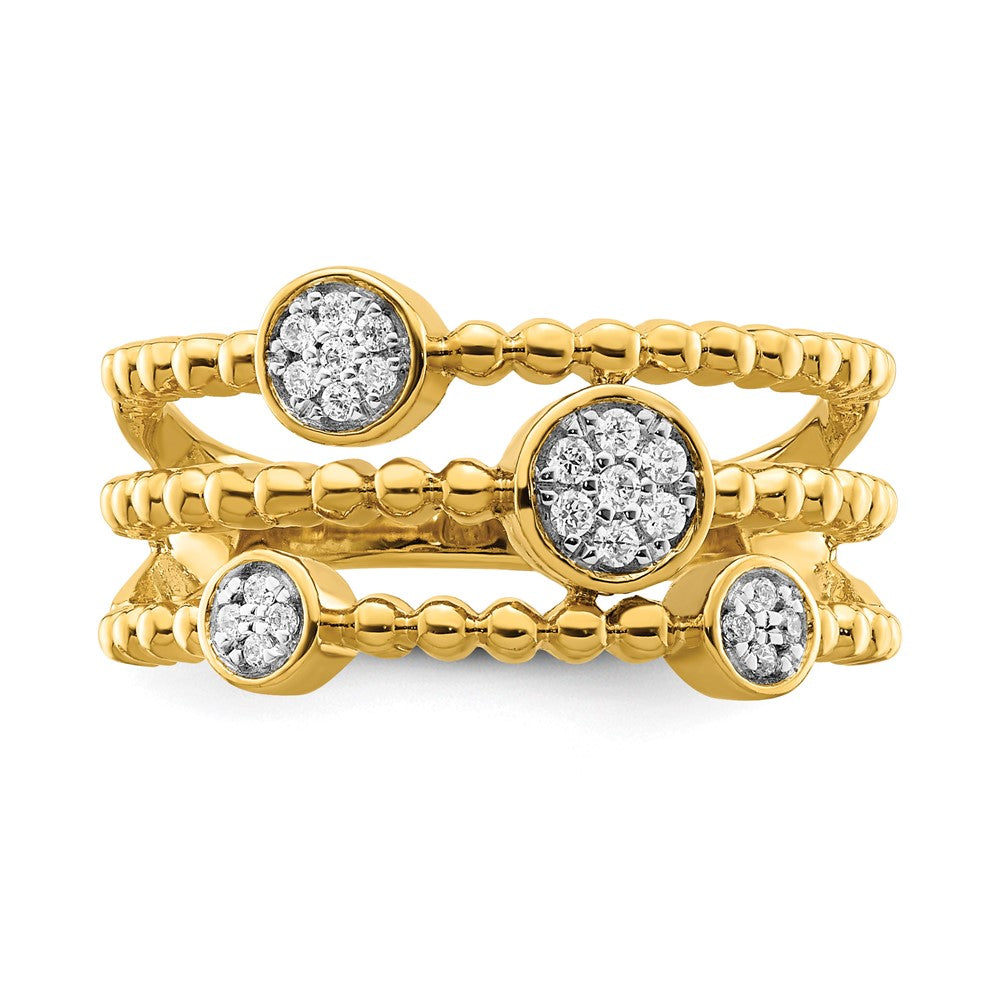 Polished 1/8 carat Diamond Pave Circles Multi-band Ring - WBC