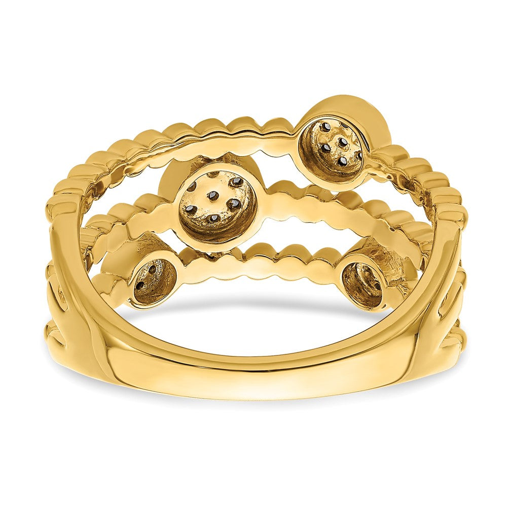 Polished 1/8 carat Diamond Pave Circles Multi-band Ring - WBC