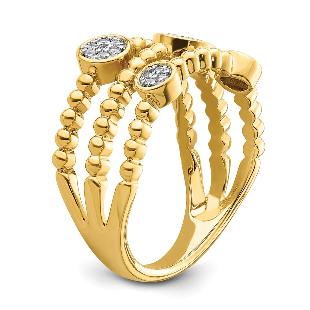 Polished 1/8 carat Diamond Pave Circles Multi-band Ring - WBC