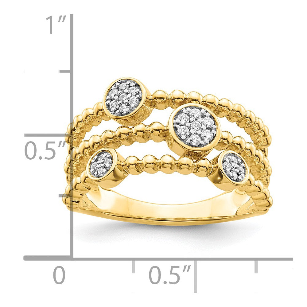 Polished 1/8 carat Diamond Pave Circles Multi-band Ring - WBC