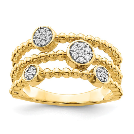 Polished 1/8 carat Diamond Pave Circles Multi-band Ring - WBC