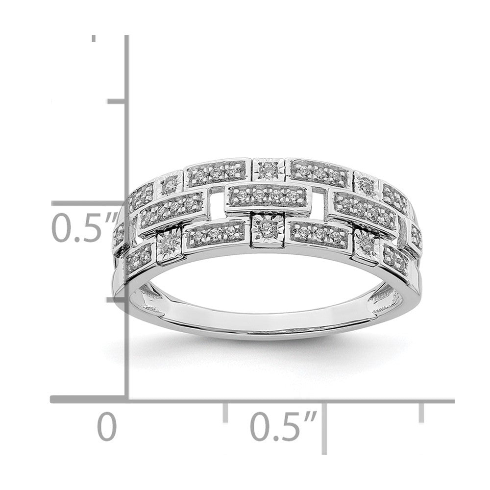 Polished 1/6 carat Diamond Blocks Ring - WBC