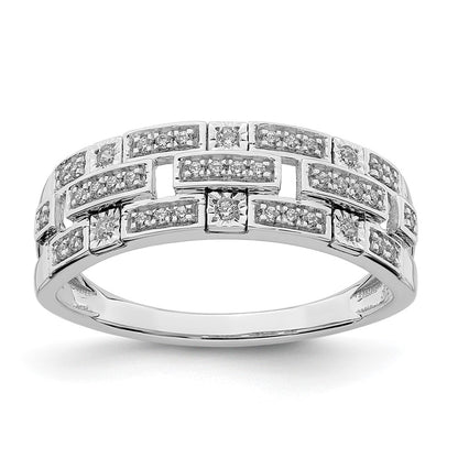 Polished 1/6 carat Diamond Blocks Ring - WBC
