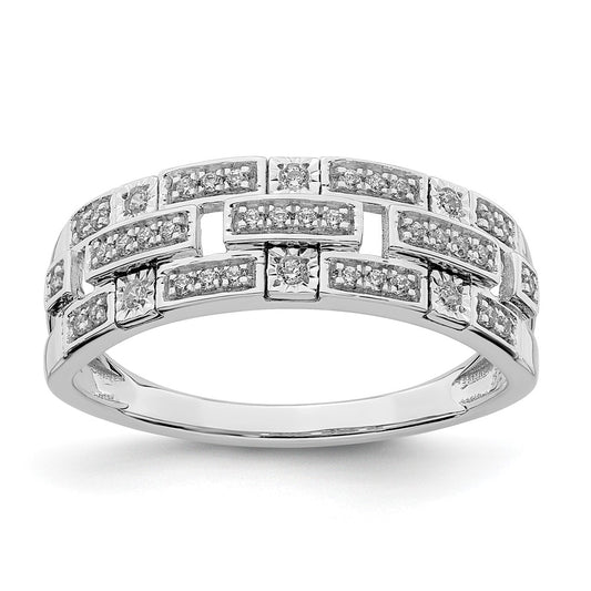 Polished 1/6 carat Diamond Blocks Ring - WBC