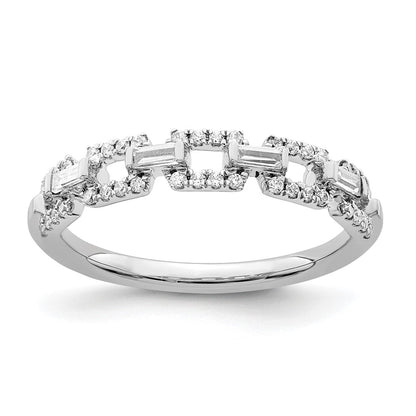 Polished 1/5 carat Diamond Squares Ring - WBC